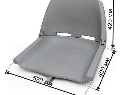 Кресло пластиковое серое в лодку