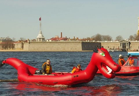 "ДРАКОН-700" - надувная моторная лодка моторафт-аттракцион из ПВХ с надувным дном НДНД, транцем