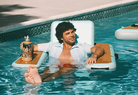 Надувное бескаркасное кресло для отдыха на воде