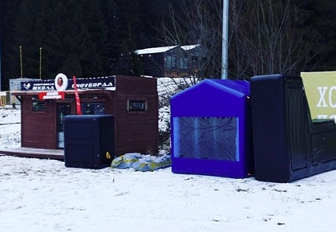 Пневмокаркасная надувная судейская мобильная палатка для спортивных мероприятий