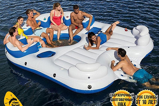Надувная платформа для отдыха, купания и развлечения на воде «Island» из ПВХ ТаймТриал