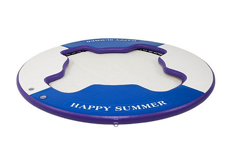 "HAPPYCHILL" - надувная круглая плавучая платформа, шезлонг с сеткой для отдыха на воде, море