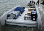 Фотография "ДЖОНБОТ-С" — универсальный многокорпусный надувной транспортный катамаран (паром) для коммерческого и тактического использования из ткань AirDeck ПВХ (воздушная палуба) ТаймТриал