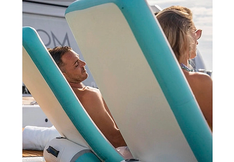 Одноместный надувной бескаркасный шезлонг, лежак для платформы, бассейна, пляжа