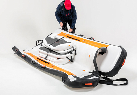 "ТРИБУЛУС" - надувной прогулочный катамаран с дном высокого давления с транцем под мотор