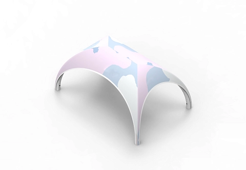 Надувной шатер четырёхопорный для мероприятий, выставок, event с герметичным каркасом из ТПУ и с вшитыми или со съёмными стенками