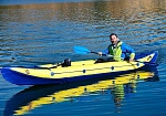 Фотография "ВЕГА-2" - быстроходная надувная байдарка с надувным дном (двухместная) для водных походов, сплавам по рекам, озеру, морю из ПВХ (PVC) ТаймТриал