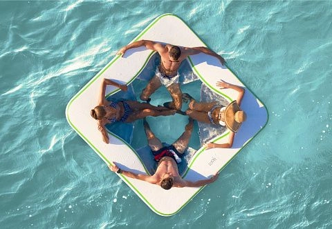 Надувной квадратный бассейн для открытой воды с сиденьями