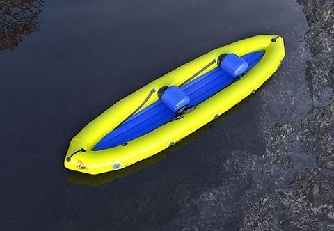 &quot;ЭКШН-385&quot; - двухместная надувная лодка ПВХ с надувным дном с самоотливом (НДНД) для коммерческих сплавов, рафтинга