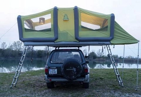 Надувная платформа под палатку на крышу автомобиля