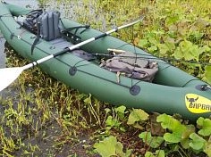 Фотография "ВАРВАР ЛАЙТ-380" - одноместный надувной каяк (байдарка) из ТПУ с надувным дном с самоотливом из ткань ТПУ (TPU) 210D ТаймТриал