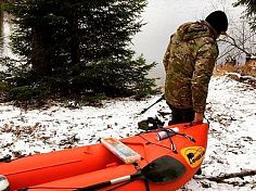 Фотография "ФИШКАЯК" - надувная рыболовная одноместная байдарка для рыбалки из ПВХ ТаймТриал