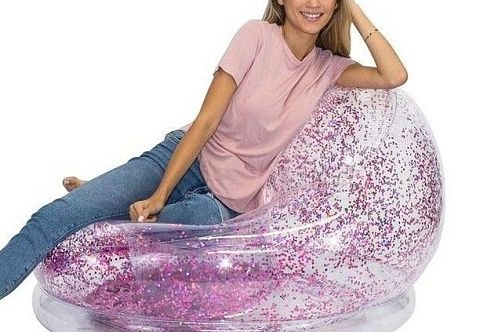 Надувное прозрачное бескаркасное кресло-мешок для отдыха на природе, дома