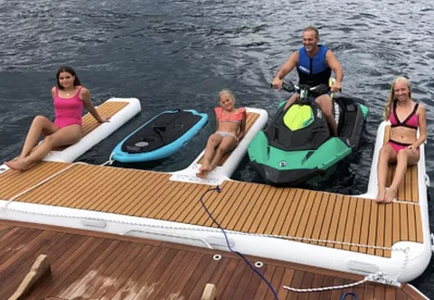 Надувной причал (понтон, пирс, пристань) из AirDeck Drop Stitch для гидроцикла, швертбота