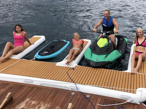 Надувной причал (понтон, пирс, пристань) из AirDeck Drop Stitch для гидроцикла, швертбота