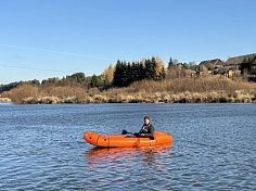 Фотография "СПУТНИК ЛАЙТ-1У" - одноместный надувной пакрафт из ТПУ из ткань ТПУ (TPU) 210D ТаймТриал