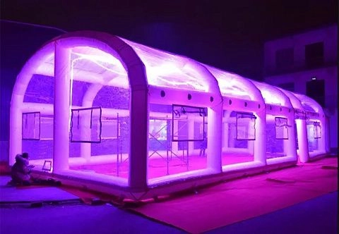 Прозрачная надувная палатка «Развлекательный шатер» с подсветкой и  с герметичным пневмокаркасом