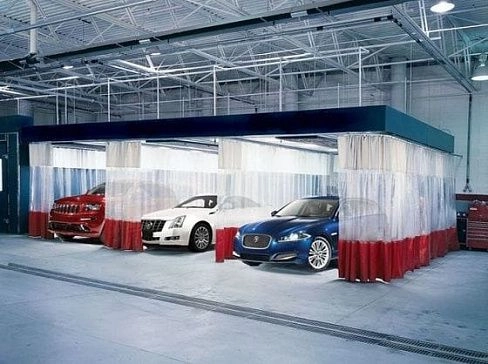 Шторы подвесные из ПВХ для автомоек, СТО, склада (цветные, прозрачные)