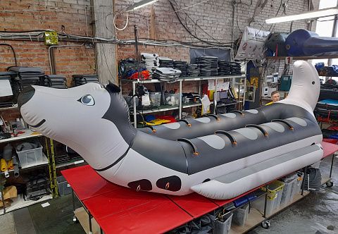 &quot;ХАСКИ-ДАБЛ&quot; - надувные буксируемые зимние, водные сани дубль-банан для катания за снегоходом, квадроциклом, катером