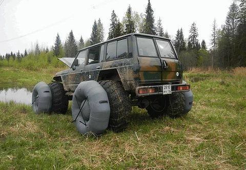 Надувные поплавки на колеса автомобиля, внедорожника