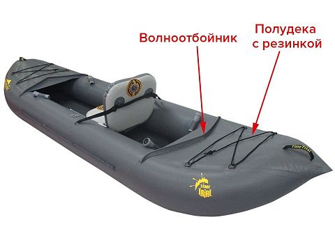 Носовая полудека с резинкой и волноотбойником