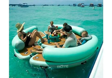 Надувная круглая платформа для отдыха на воде, море, озере