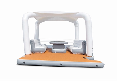 Надувная мобильная большая квадратная беседка для отдыха на воде