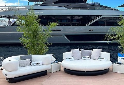 Круглый надувной диван из AirDeck Drop Stitch