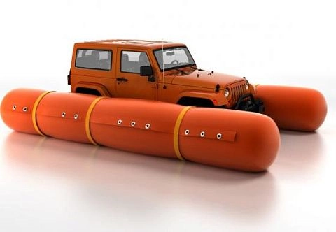 Плавучие надувные понтоны для строительства и перевозки грузов