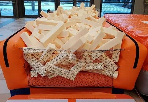 Надувная мобильная поролоновая яма с надувным дном для зоны приземления в акробатике, гимнастике