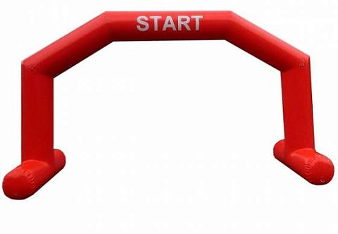 Надувная спортивная Арка на опорах со скошенными углами «Старт, Финиш» герметичная без поддува