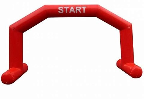 Надувная спортивная Арка на опорах со скошенными углами «Старт, Финиш» герметичная без поддува