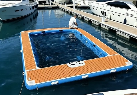 Надувной плавающий (плавучий) морской бассейн с ЭВА ТИК покрытием для безопасного плавания