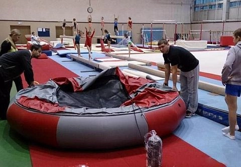 Надувной гимнастический круглый батут в 1 кольцо