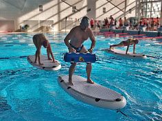 Фотография "АКВАШТАНГА" - спортивная надувная водоналивная штанга из ПВХ из ПВХ ТаймТриал