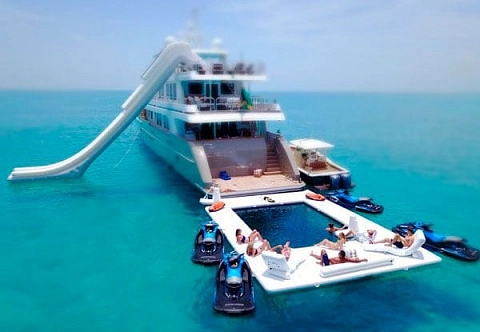 Надувной плавучий бассейн с защитной сеткой от медуз, акул для яхты, открытой воды