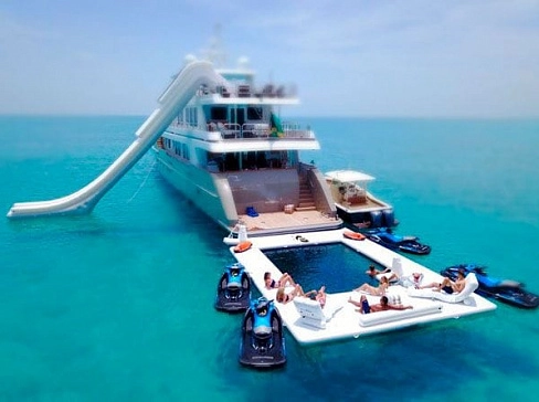 Надувной плавучий бассейн с защитной сеткой от медуз, акул для яхты, открытой воды