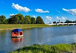 Фотография "ВИНДО" - уникальный надувной плот-беседка для отдыха на воде из ткань ПВХ (PVC) ткань ТПУ (TPU) 210D ткань AIRDECK ПВХ (DROP STITCH PVC) ткань OXFORD (ОКСФОРД) ТаймТриал