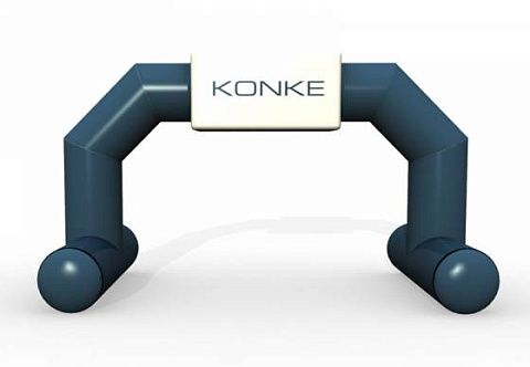 Надувная спортивная Арка на опорах со скошенными углами «Старт, Финиш» герметичная без поддува