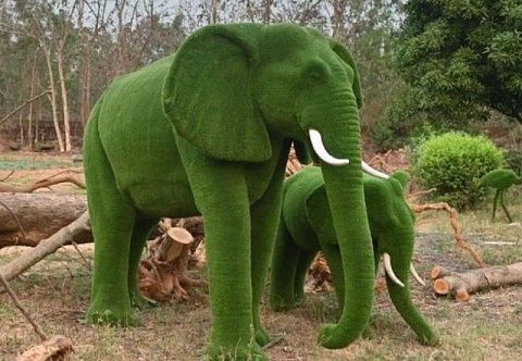 Топиарные фигуры, формы из искусственной травы. Изготовление, разработка