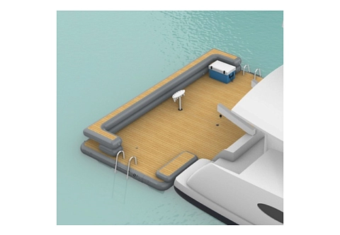 Большая надувная плот-платформа к яхте, катеру для отдыха из AirDeck Drop Stitch