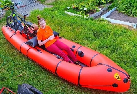 &quot;ВЕЛОПАК&quot; - специальная легкая надувная байдарка, быстроходный пакрафт из ТПУ для велопакрафтинга