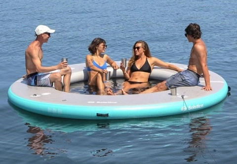 Надувной круглый бассейн-платформа для открытой воды