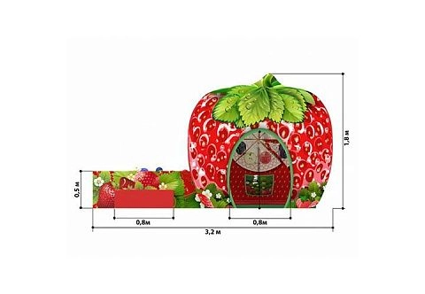 Мягкий модуль «Клубничка»