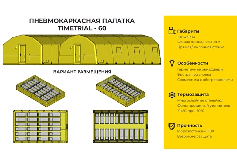 «ПКП ТТ-60» - надувная пневмокаркасная палатка 6 м на 10 м