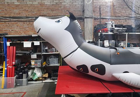 &quot;ХАСКИ-ДАБЛ&quot; - надувные буксируемые зимние, водные сани дубль-банан для катания за снегоходом, квадроциклом, катером