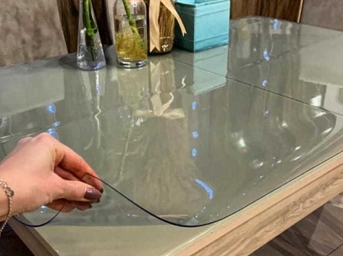Мягкое (гибкое) стекло на стол (прозрачная скатерть)