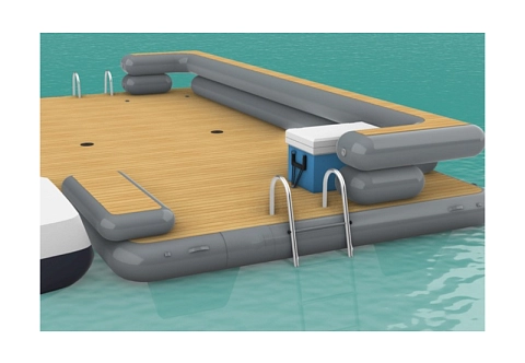 Большая надувная плот-платформа к яхте, катеру для отдыха из AirDeck Drop Stitch