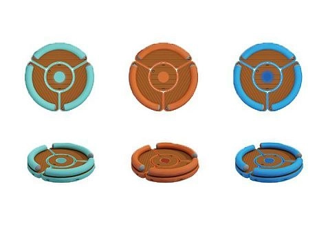 Надувная круглая платформа для отдыха на воде, море, озере