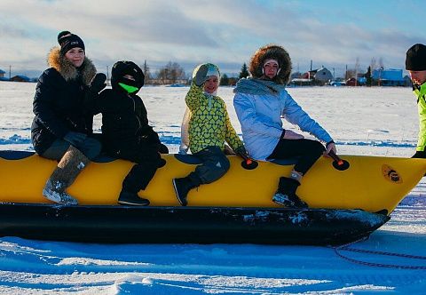 Надувные зимние, водные санки «Банан» для катания